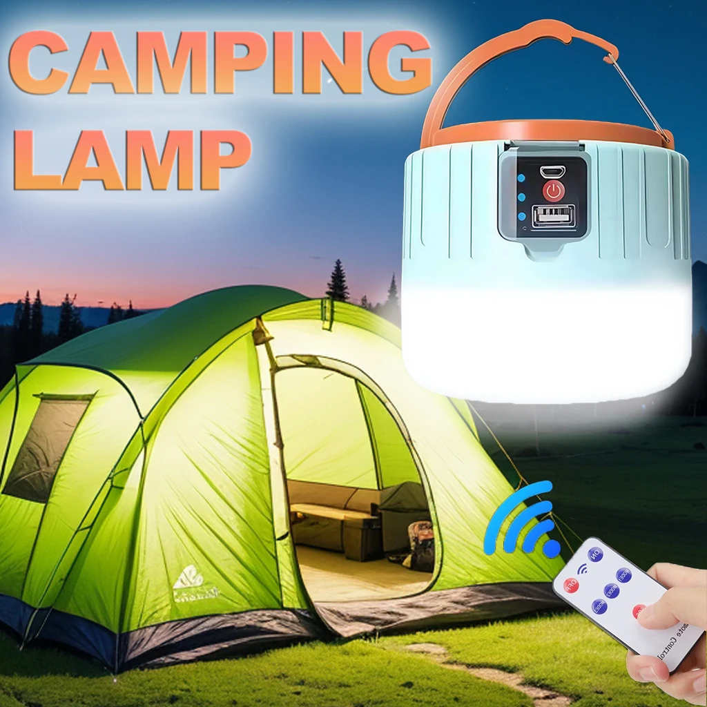 Outdoor Camping And Fishing - Solar-Camping-Laterne, wiederaufladbar, tragbares LED-Arbeitslicht mit Fernbedienung,