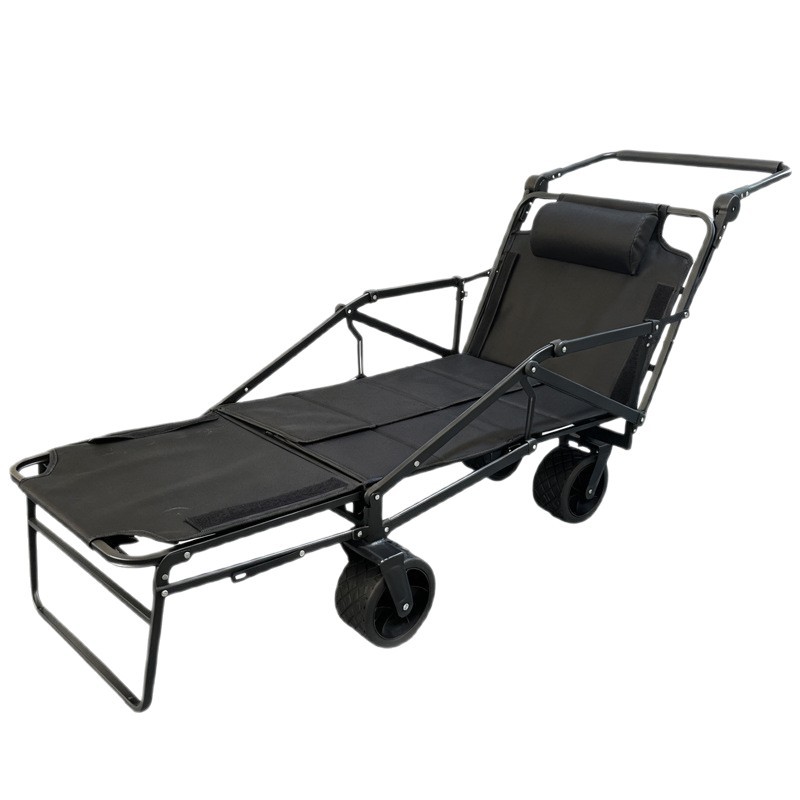 Outdoor Camping Shop - Outdoor-Camping-Einkaufswagen mit Tankrädern, Camping-Trolley, Strand-Schiebewagen, faltbarer