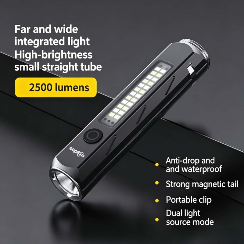 Outdoor Camping And Fishing - LED-Taschenlampe mit starkem Licht, Typ-C-Aufladung, kleine