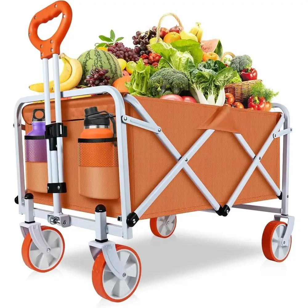 Outdoor Camping Shop - Zusammenklappbarer Schwerlast-Transportwagen für Großmengen-Einkäufe, Gartenarbeit und