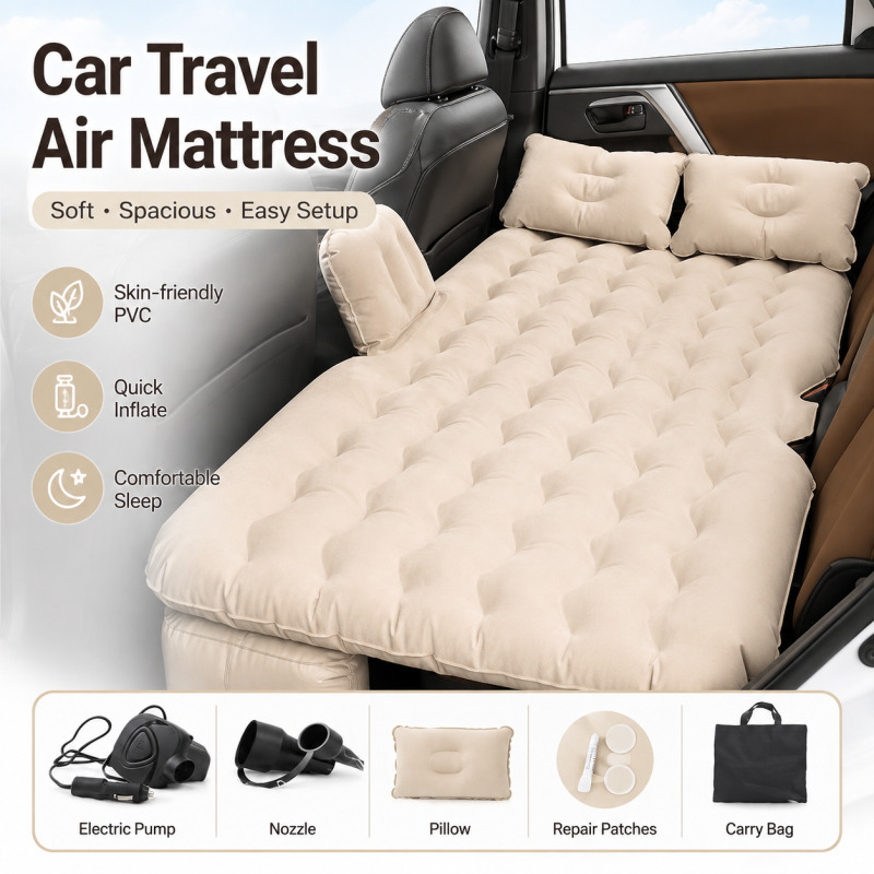 Outdoor Camping Quilt - Universelle Auto-Luftmatratze, elektrisch aufblasbares Bett, Rücksitz-Schlafmatte,