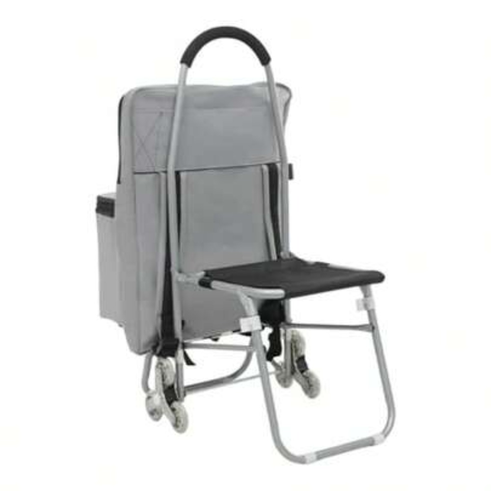 Outdoor Camping Shop - 3-Rad-Klappbarer Kunstwagen mit Aufbewahrungstasche und Sitz,